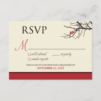 Love Birds RSVP Card (black/red) ::CUSTOM::