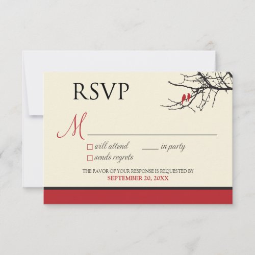 Love Birds RSVP Card (black/red) ::CUSTOM::