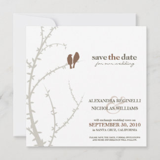 Love Birds Save the Date Announcement (chocolate)