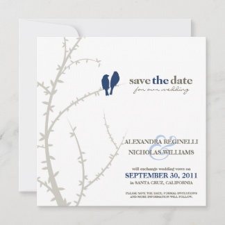 Love Birds Save the Date Announcement (navy)