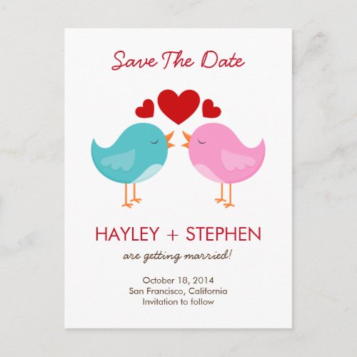 Love Birds Save The Date Card