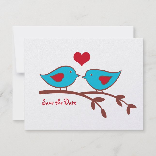 Love Birds Save the Date Invitation (Front)