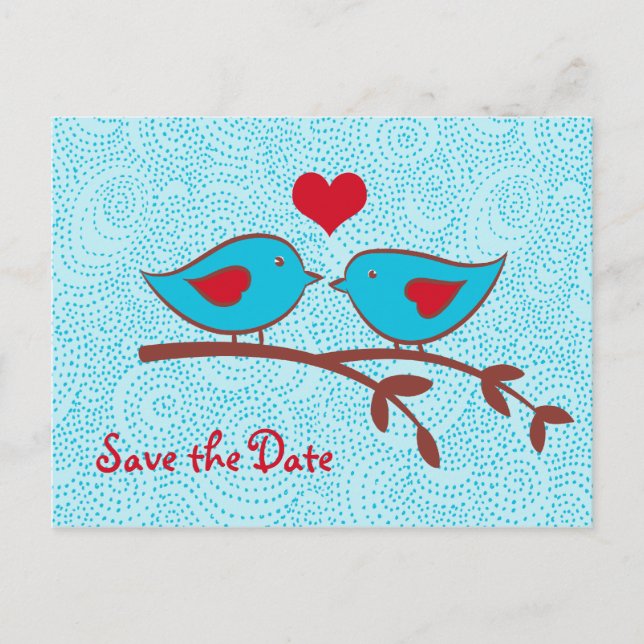 Love Birds Save the Date Postcard (Front)