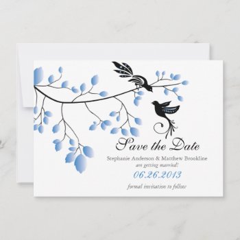 Love Birds Save The Date Wedding Announcement by alleventsinvitations at Zazzle