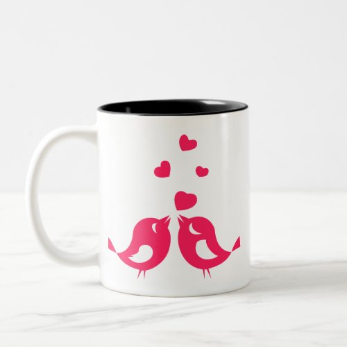 Love Birds Sip Together Romantic Couple CoffeeMug Two_Tone Coffee Mug