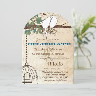 Love Birds Sitting In a Tree Wedding Invite