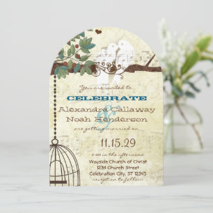 Love Birds Sitting In a Tree Wedding Invite