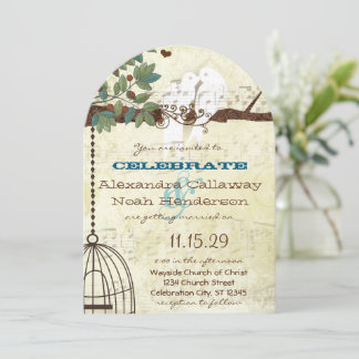 Love Birds Sitting In a Tree Wedding Invite