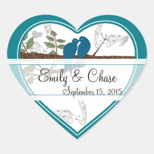 Love Birds Sitting in a Tree Wedding Sticker