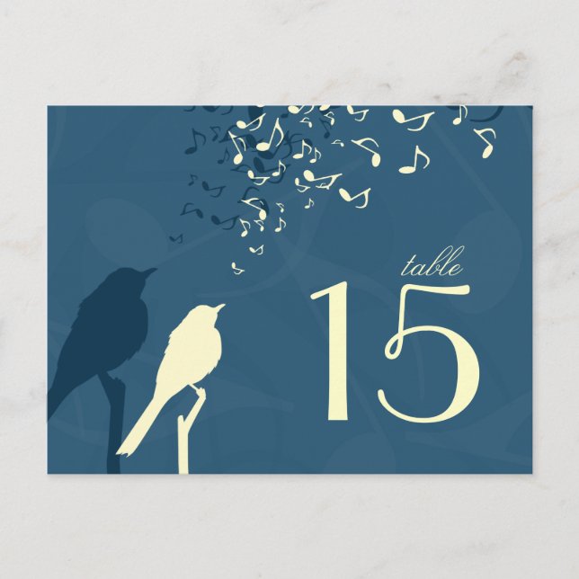 Love Birds Song - table number (Front)