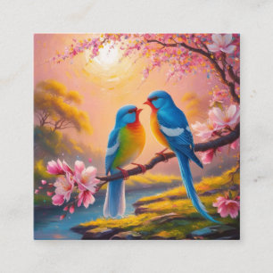 Love birds  square business card