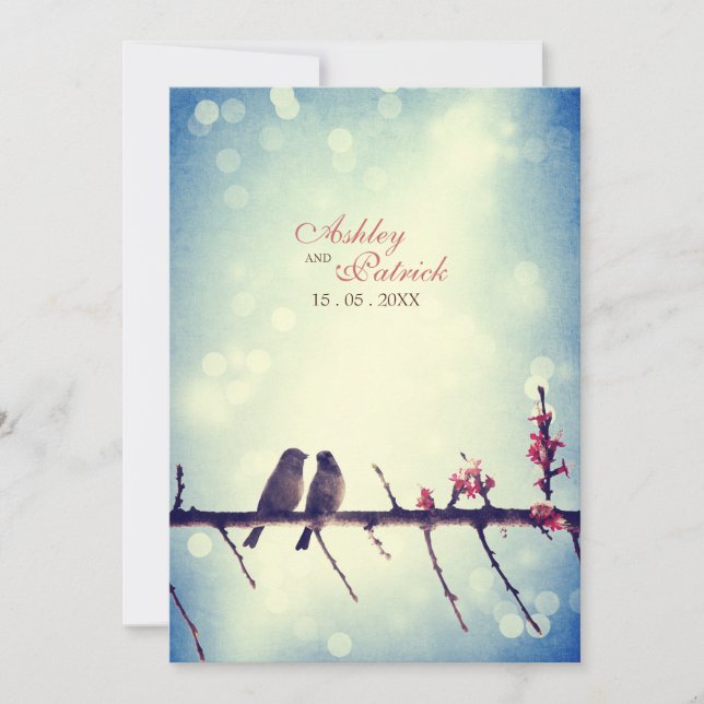 Love birds story 2 invitation (Front)