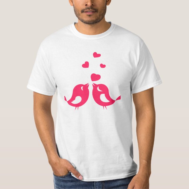 Love Birds Sweethearts Cupid's Kiss T-Shirt (Front)