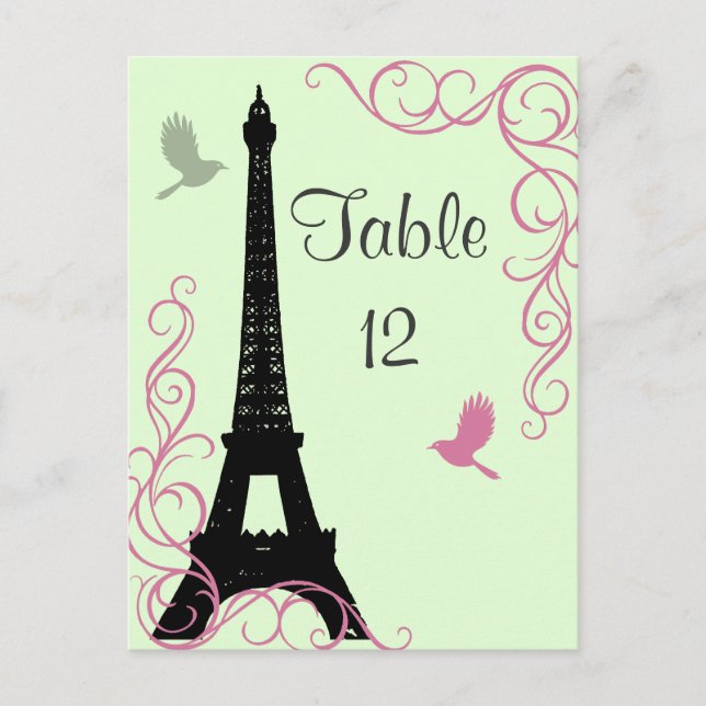 Love Birds Table Number (green) (Front)