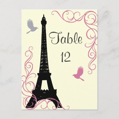 Love Birds Table Number off white