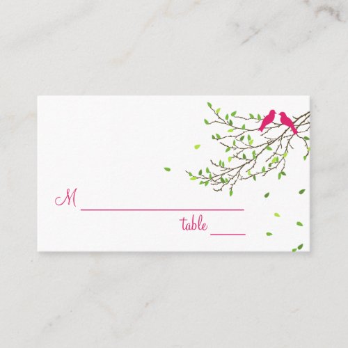 Love Birds Table Place Card Magenta Greens Business Card