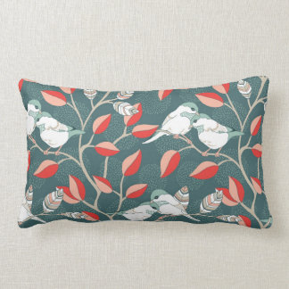 Love Birds - Teal Lumbar Pillow