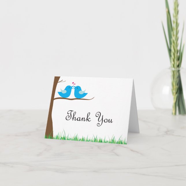 Love Birds Thank You Note Card (Front)