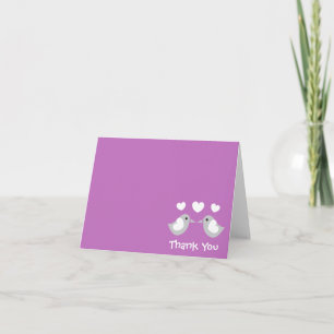 Love Birds Thank You Notecards (Plum Purple)