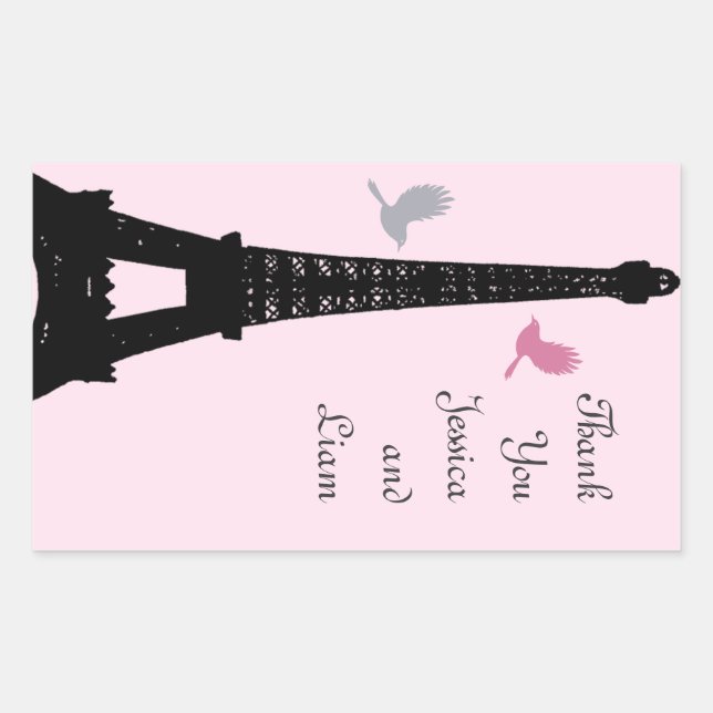 Love Birds Thank You Sticker (pink) (Front)