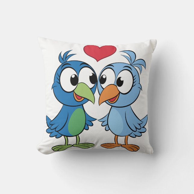 Love Birds Throw Pillow (Front)