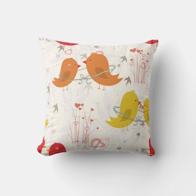 Love Birds Throw Pillow (Front)