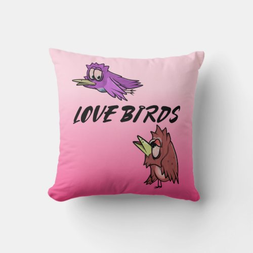 Love birds throw pillow