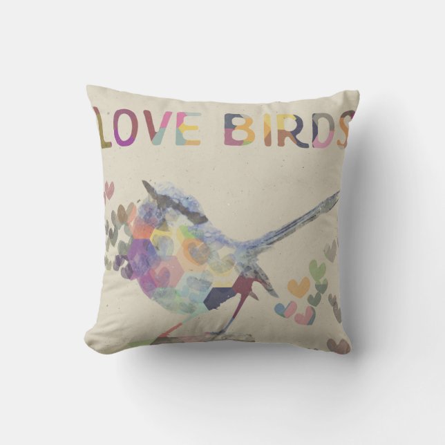 Love Birds Throw Pillow (Front)