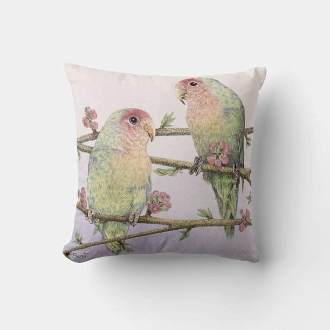 Love Birds Throw Pillow (Front)