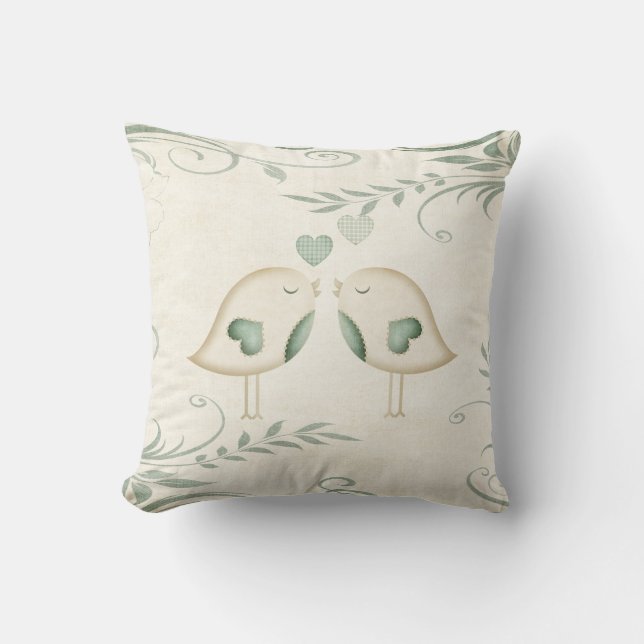 Love Birds Throw Pillow (Front)