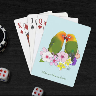 Love Birds Tropical Flowers Poker Cards
