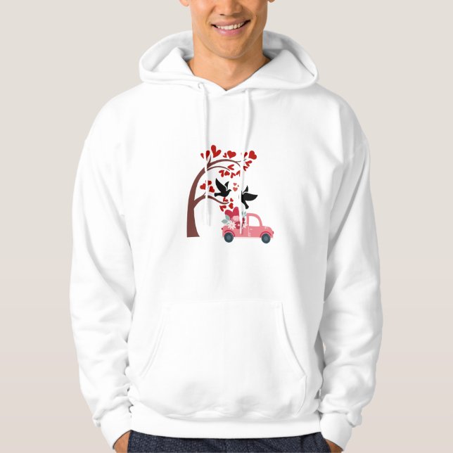 Love Birds & Valentine Floral Truck Hoodie (Front)