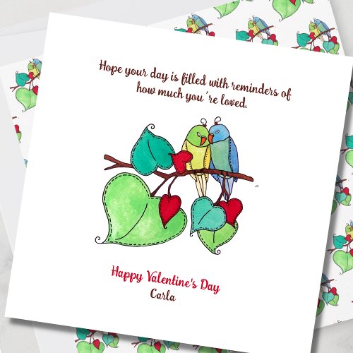 Love Birds Valentines Day Holiday Card