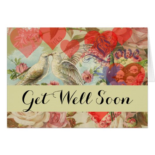 Love Birds Vintage Antique Heart (Front Horizontal)