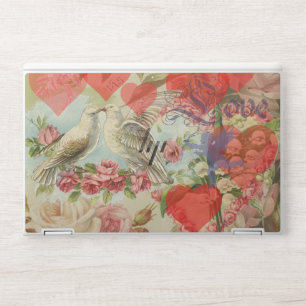 Love Birds Vintage Antique Heart HP Laptop Skin