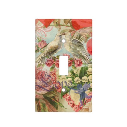 Love birds vintage antique heart love light switch cover