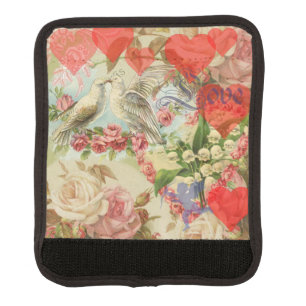 Love Birds Vintage Antique Heart Luggage Handle Wrap