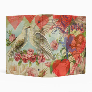 Love Birds Vintage Antique Heart Mini Binder