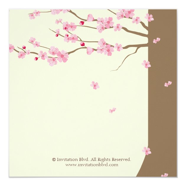 Love Birds Vintage Cage Cherry Blossom Wedding Invitation