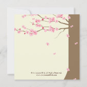 Love Birds Vintage Cage Cherry Blossom Wedding Invitation (Back)