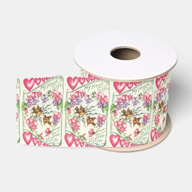 Love Birds Vintage Valentine's Day Ribbon (Spool)