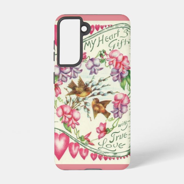 Love Birds Vintage Valentine's Day  Samsung Galaxy Case (Back)