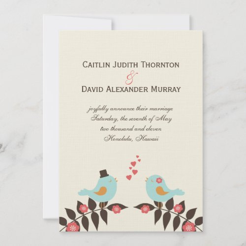 Love Birds Wedding Announcement