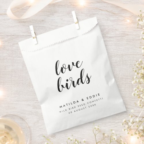 Love Birds  Wedding Bird Seed Confetti Sprinkle Favor Bag