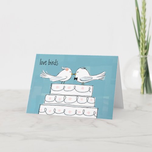 Love Birds Wedding Bride and Groom Congratulations Card