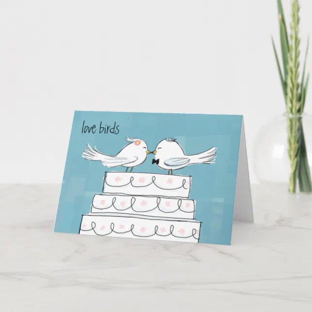 Love Birds Wedding Bride and Groom Congratulations Card | Zazzle