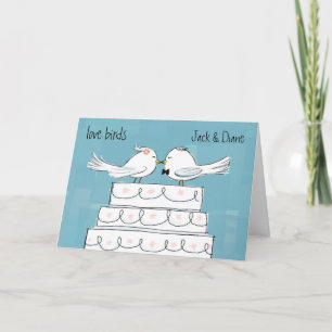 Love Birds Wedding Bride and Groom Congratulations Card