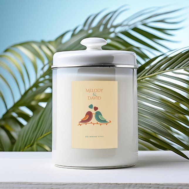 Love Birds Wedding Candle Label (Creator Uploaded)