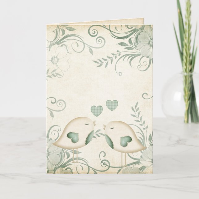 Love Birds Wedding Card (Front)