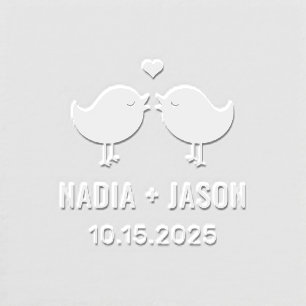 Love Birds Wedding Couple Custom Embosser
